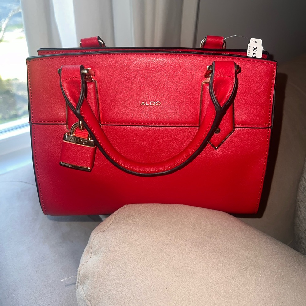 Aldo, red, small, brand new, handle with strap